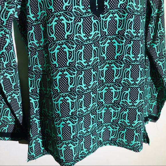 Boutique-Tracy Negoshian black/green/white tunic - Picture 5 of 8